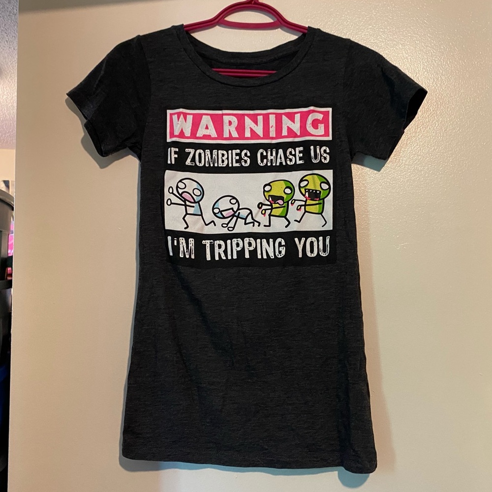 SWS FUNNY DARK GREY ZOMBIE TEE